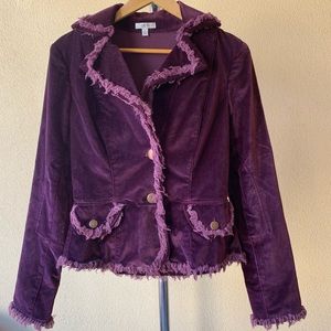Cache purple velvet jacket Sz 2